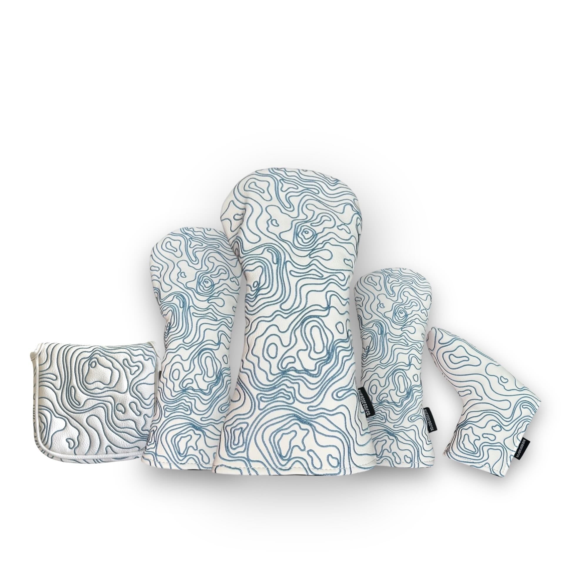 Topographic Edition - Pure White / Embroidered Carolina Blue